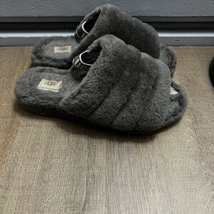 UGG Charcoal Plush Slippers